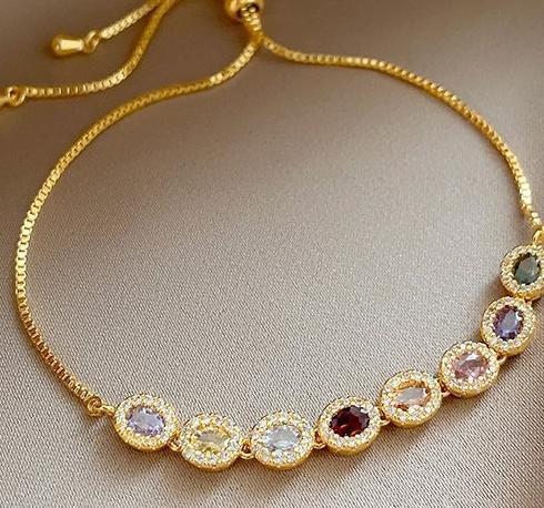Handmade Women's Summer Zircon Bracelet with Light Luxury Dopamine Colors