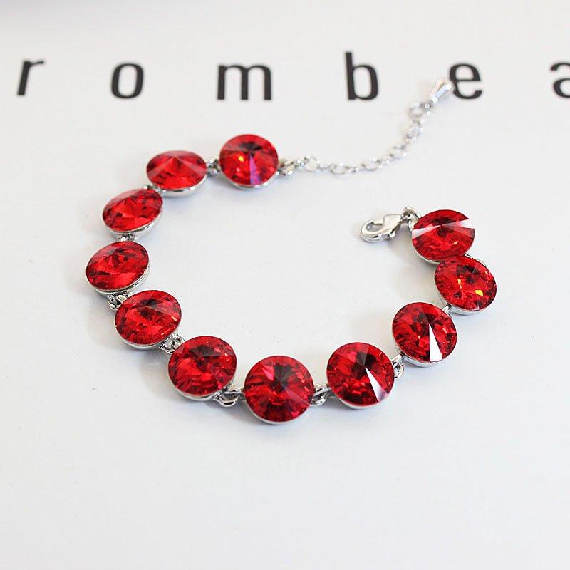 Super Sparkling Red Crystal Bracelet for Women - Trendy Korean Internet Celebrity Fashion Accessory