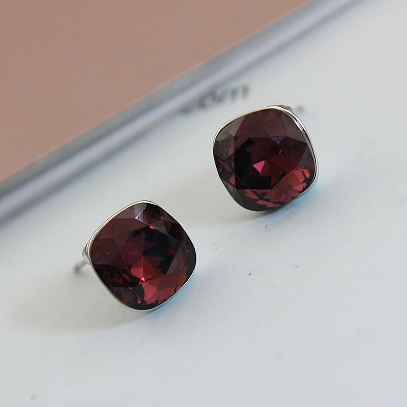 Bila exquisite, simple, versatile, high-end crystal anti allergy earrings, female super fairy OL temperament earrings, trendy