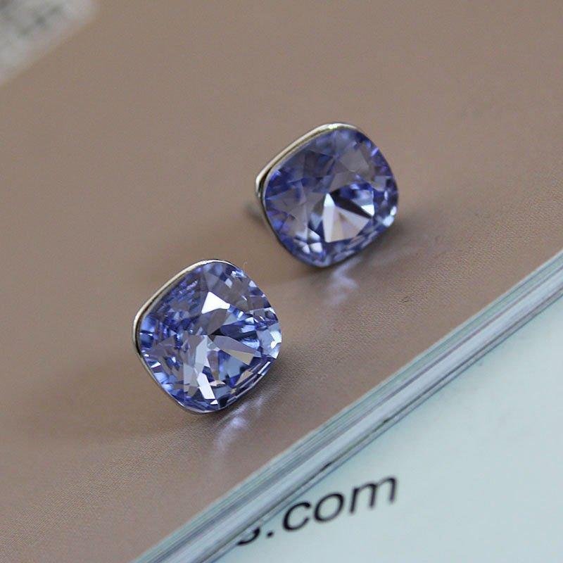 Bila exquisite, simple, versatile, high-end crystal anti allergy earrings, female super fairy OL temperament earrings, trendy