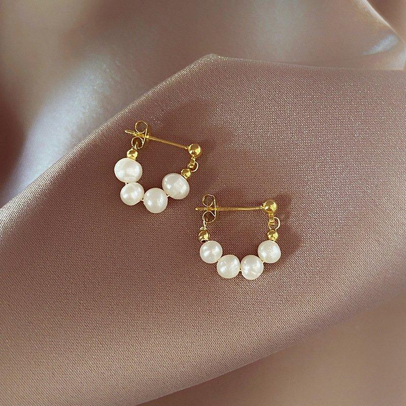 S925 Silver stud post Baroque Freshwater Pearl Earrings for Women, High Grade, Light Luxury Earrings, Natural Handmade Style, Earrings, Trendy