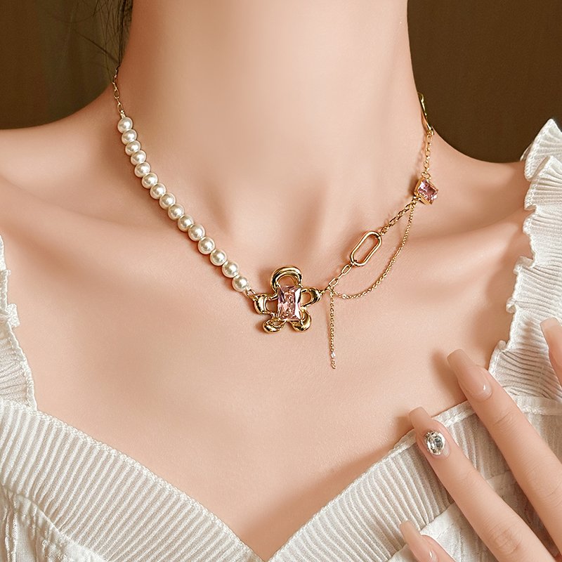 Original Bauhinia Flower Pearl Necklace for Women - 2025 New Luxury Clavicle Chain Jewelry