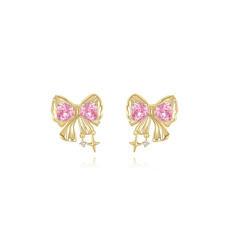 Original Meteor Bow Earrings 2024 New Popular High end Earrings for Women Suitable for Summer Zircon Earrings