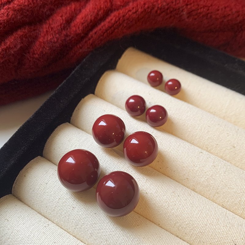 Red Bean Earrings for Women with Light Luxury and High Quality Charm, 2024 New Popular and Small denomination Earrings