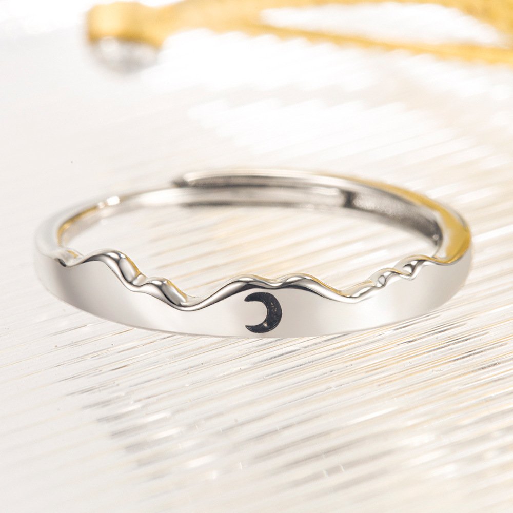 S925 Silver Couple Ring for Men and Women, Adjustable Ring, Fashionable, Personalized, Versatile Pair, New Style, Non fading Jewelry