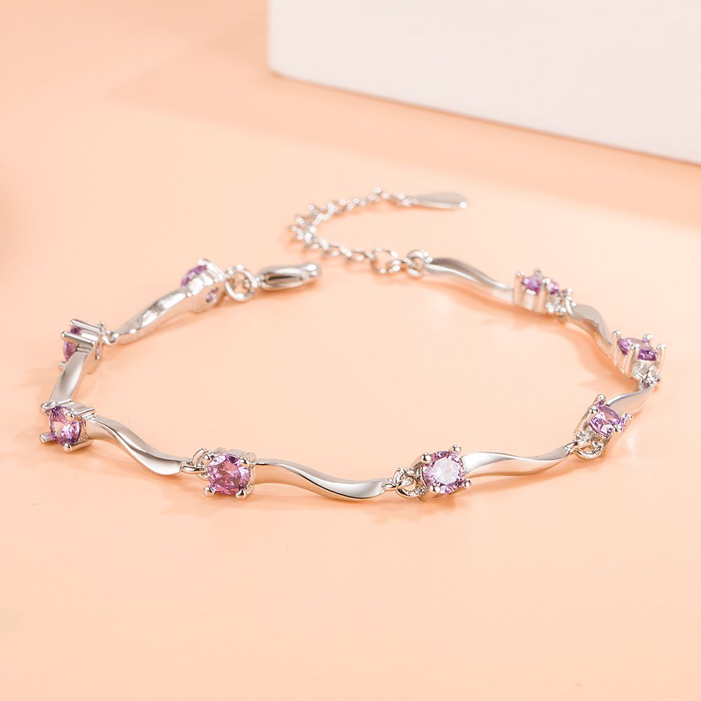 S925 silver bracelet, women's simple diamond inlaid bell bracelet, non fading fashionable love couple bracelet, internet famous jewelry