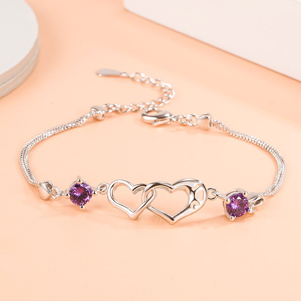 S925 silver bracelet, women's simple diamond inlaid bell bracelet, non fading fashionable love couple bracelet, internet famous jewelry