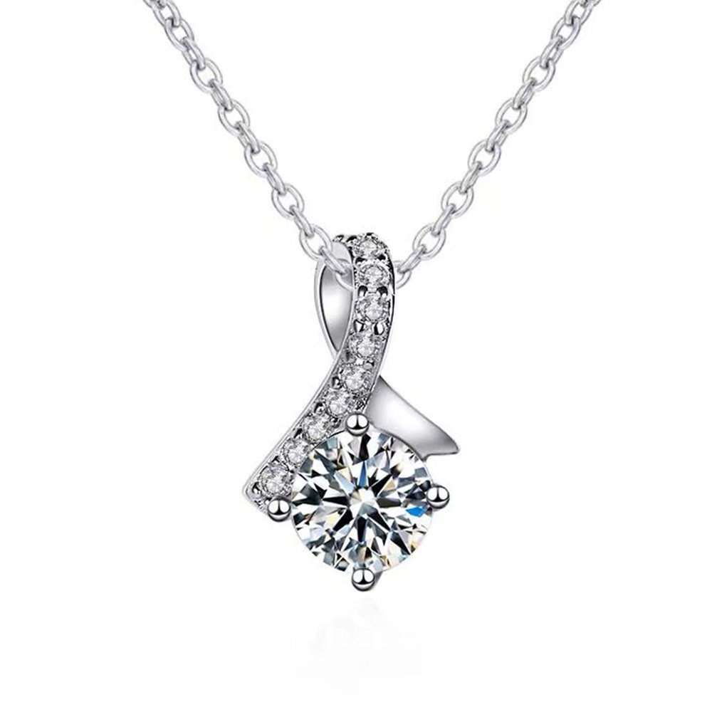 S925 silver pendant, women's personalized and versatile, inlaid with zircon necklace, anti allergic and non fading fashionable collarbone necklace