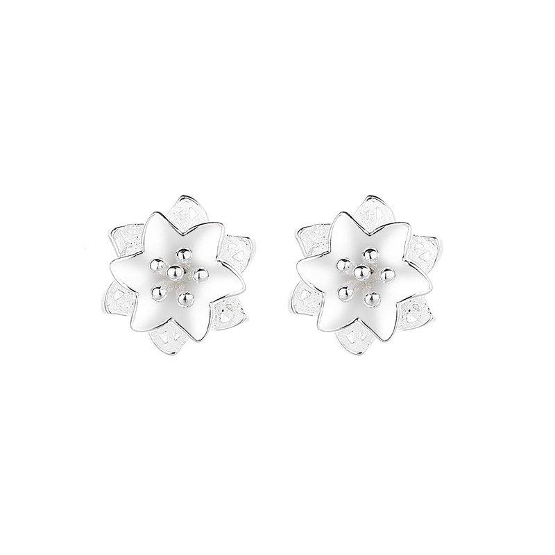 Elegant Mountain Camellia Earstuds with feminine temperament, fashionable personality, light luxury, niche high-end feeling earrings