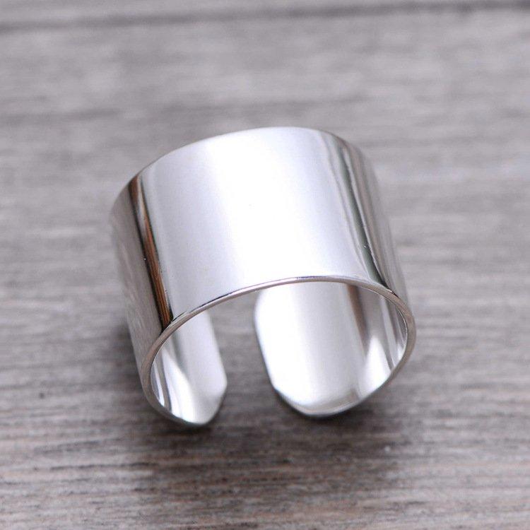 S925 Silver Hip-Hop Rock Retro Handmade Ring for Men and Women - Smooth Surface Couple Ring