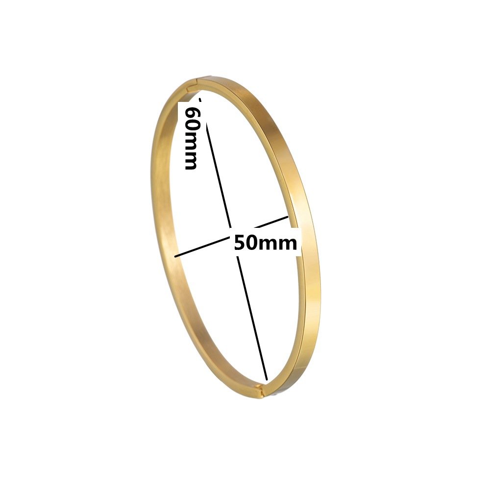 European and American Simple Smooth Buckle Bracelet Cold Wind 4mm 6mm Wide Gold Plated Couple Stainless Steel Bracelet Bracelet
