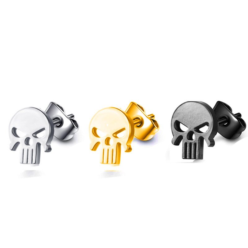 European and American minimalist men's and women's titanium steel punk earrings, fashionable hip-hop cross earrings, finger earrings, piercing accessories