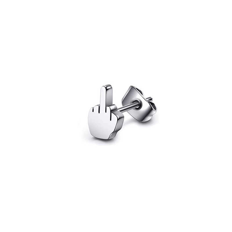 European and American minimalist men's and women's titanium steel punk earrings, fashionable hip-hop cross earrings, finger earrings, piercing accessories