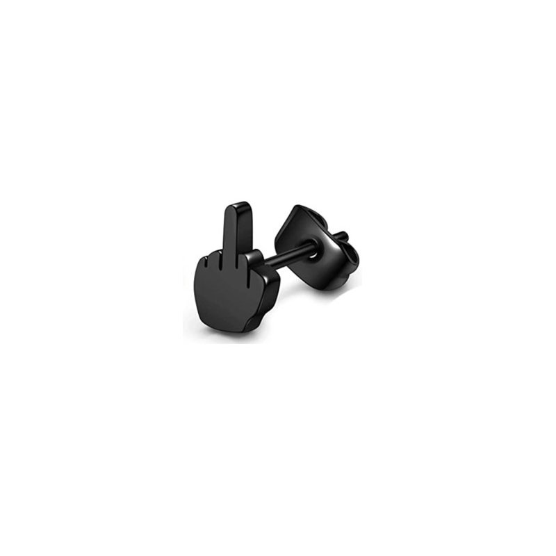 European and American minimalist men's and women's titanium steel punk earrings, fashionable hip-hop cross earrings, finger earrings, piercing accessories