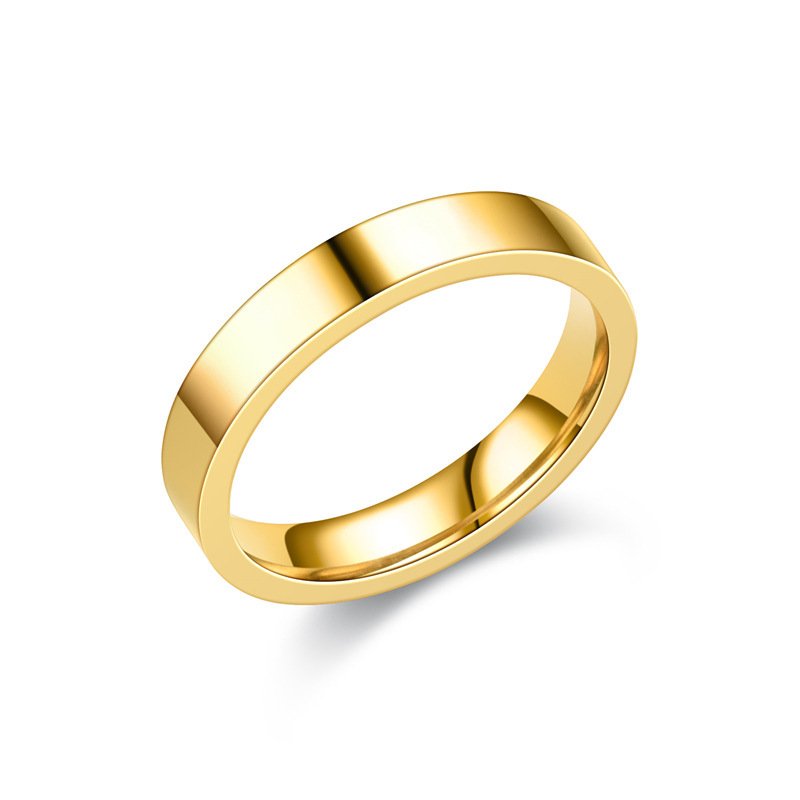 Korean version simple 4MM smooth surface ring ins titanium steel couple ring women's European and American versatile trendy jewelry