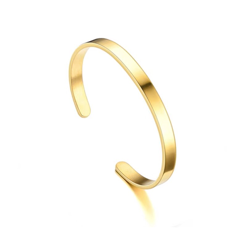 Stainless steel bracelet with C-shaped opening titanium steel bracelet, adjustable bracelet, personalized LOGO engraved bracelet