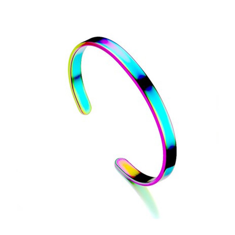 Stainless steel bracelet with C-shaped opening titanium steel bracelet, adjustable bracelet, personalized LOGO engraved bracelet