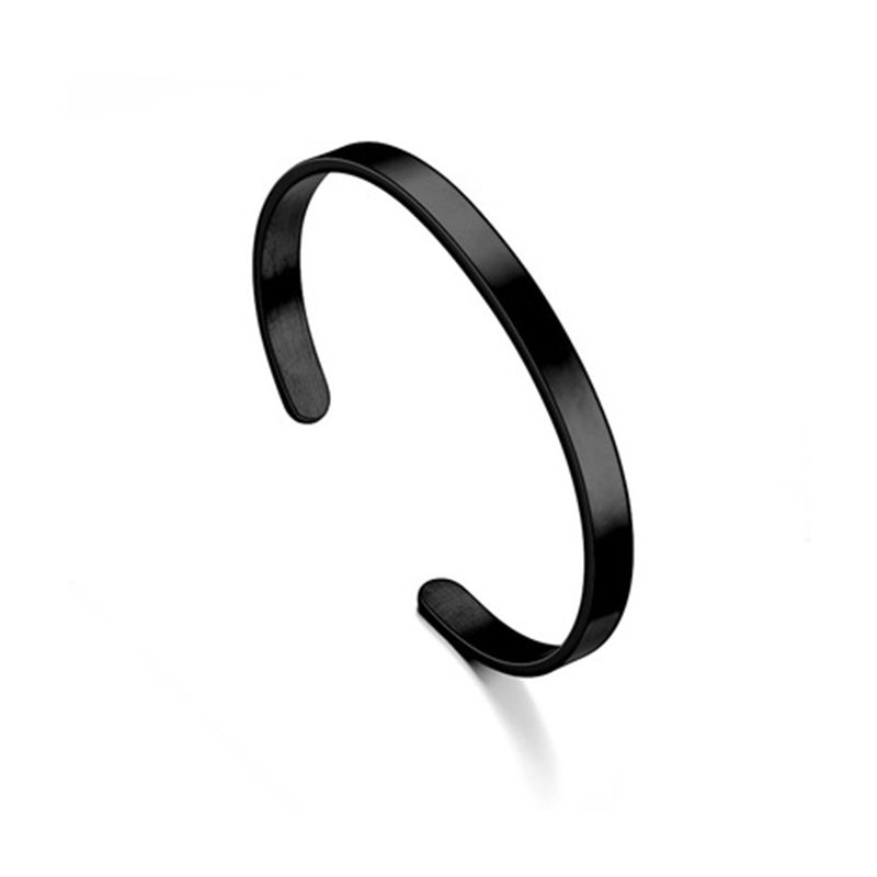 Stainless steel bracelet with C-shaped opening titanium steel bracelet, adjustable bracelet, personalized LOGO engraved bracelet