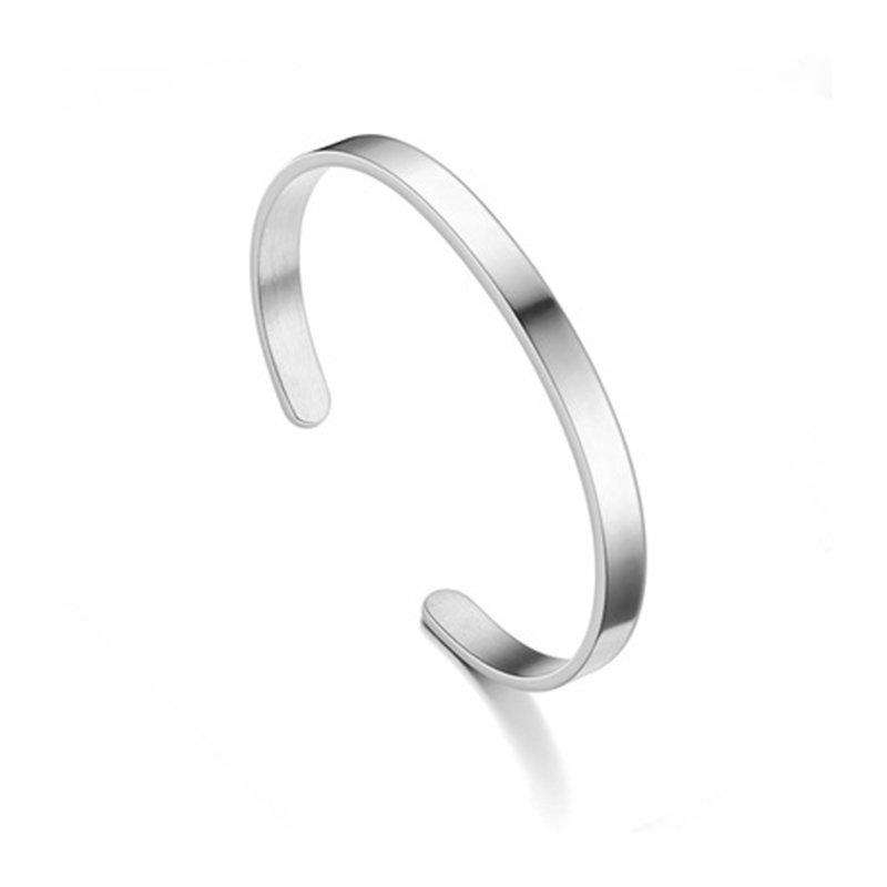 Stainless steel bracelet with C-shaped opening titanium steel bracelet, adjustable bracelet, personalized LOGO engraved bracelet