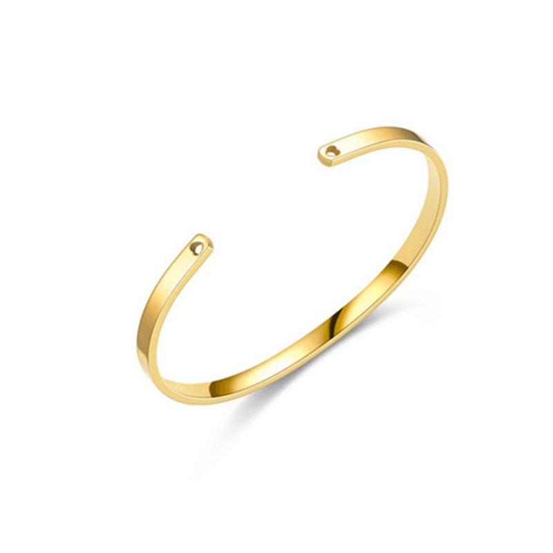 Stainless steel bracelet with C-shaped opening titanium steel bracelet, adjustable bracelet, personalized LOGO engraved bracelet