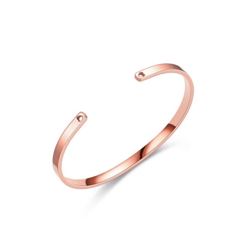 Stainless steel bracelet with C-shaped opening titanium steel bracelet, adjustable bracelet, personalized LOGO engraved bracelet