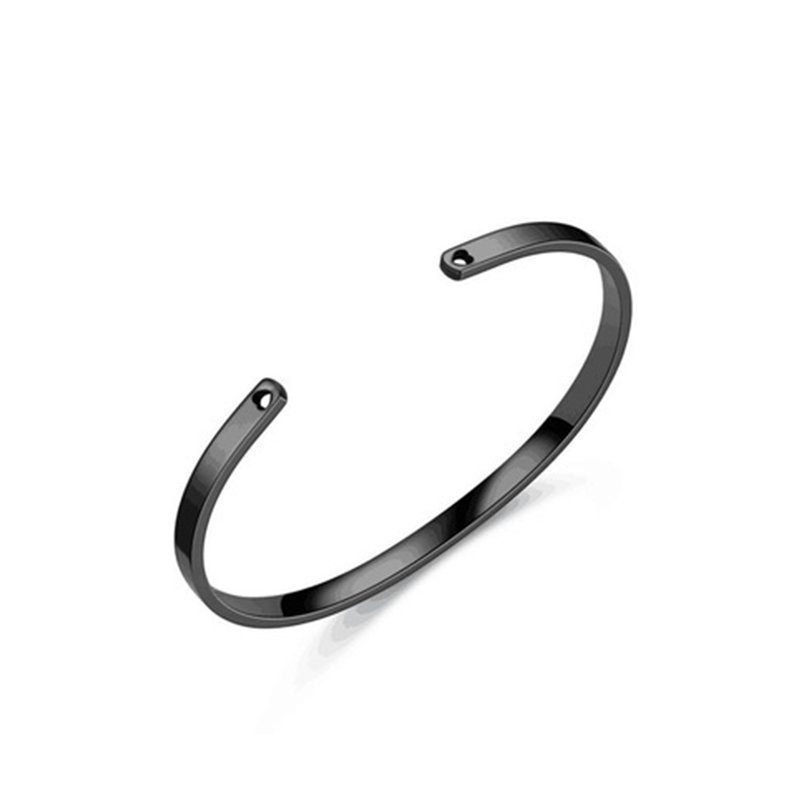 Stainless steel bracelet with C-shaped opening titanium steel bracelet, adjustable bracelet, personalized LOGO engraved bracelet