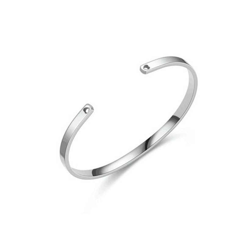 Stainless steel bracelet with C-shaped opening titanium steel bracelet, adjustable bracelet, personalized LOGO engraved bracelet
