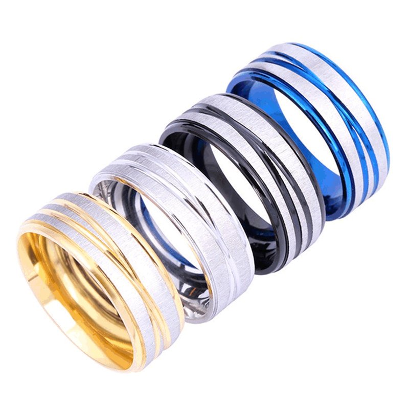 Supply stainless steel rings, titanium steel jewelry, new popular cross line rings, lace rings, men's rings