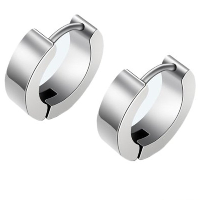 Titanium steel earrings for men, black earrings, Korean fashion earrings, single couple, double-sided ear buckles, ear rings, female