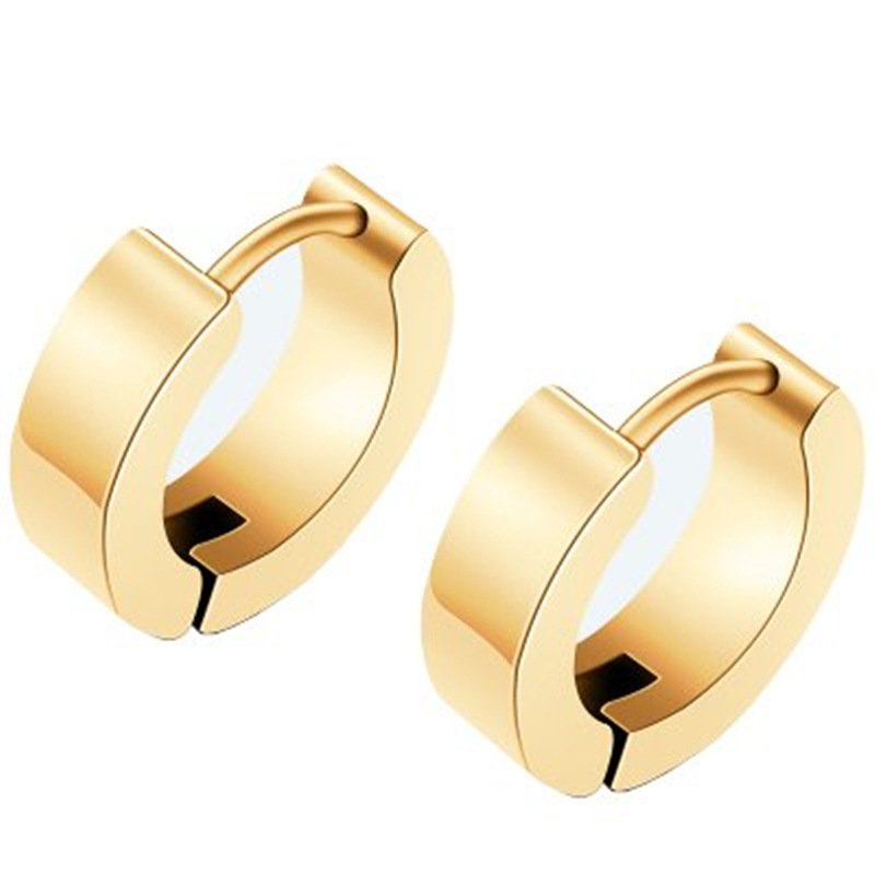 Titanium steel earrings for men, black earrings, Korean fashion earrings, single couple, double-sided ear buckles, ear rings, female