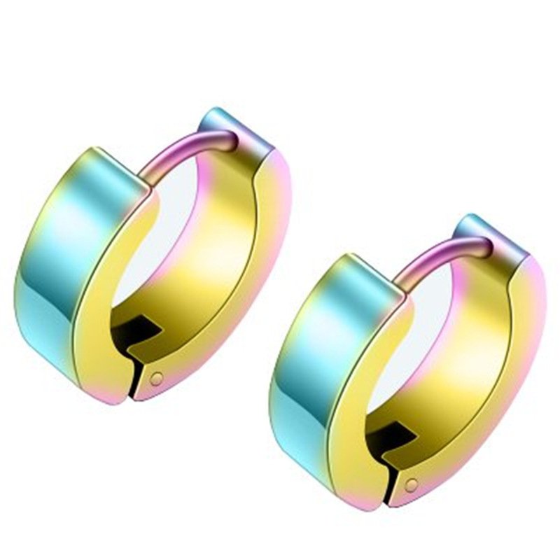 Titanium steel earrings for men, black earrings, Korean fashion earrings, single couple, double-sided ear buckles, ear rings, female