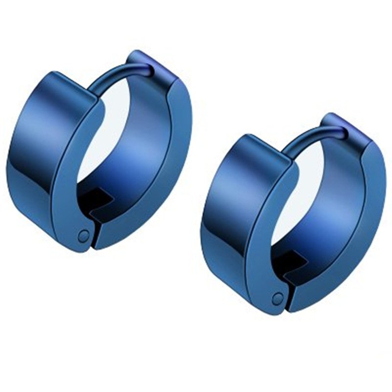 Titanium steel earrings for men, black earrings, Korean fashion earrings, single couple, double-sided ear buckles, ear rings, female