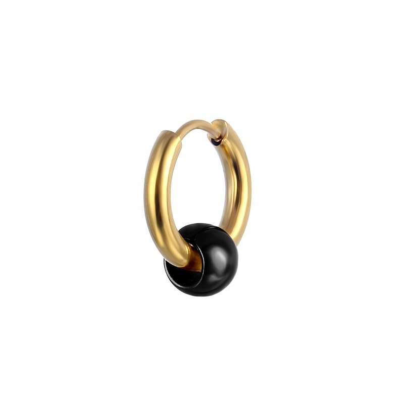 Titanium steel earrings with personalized round thread and ball for men, stainless steel ear bone buckle, trendy accessories, versatile Korean version earrings