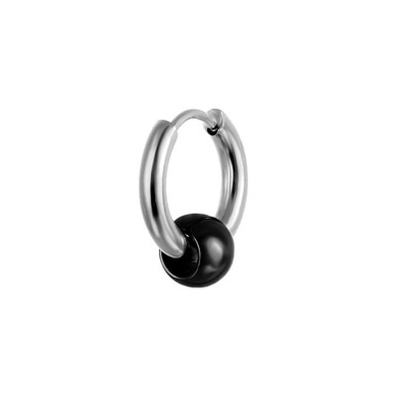 Titanium steel earrings with personalized round thread and ball for men, stainless steel ear bone buckle, trendy accessories, versatile Korean version earrings