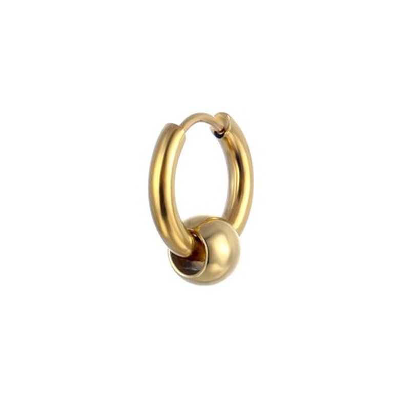 Titanium steel earrings with personalized round thread and ball for men, stainless steel ear bone buckle, trendy accessories, versatile Korean version earrings