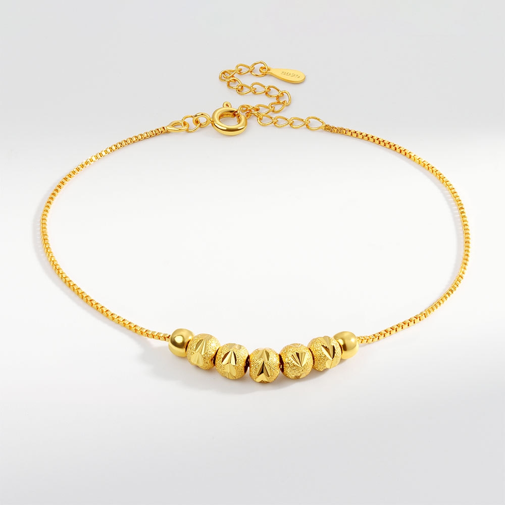 Women's 18K Gold Transfer Bead Bracelet: Best Friend Jewelry, Trendy and Simple New Style